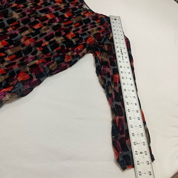 J. Jill Velvet Colorblock Top Blouse Size Small - Picture 5 of 8